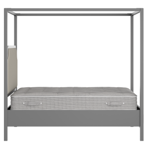 Tate Slim Upholstered wood upholstered bed in grey with Silver fabric - Thumbnail