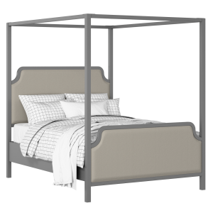 Tate Upholstered wood upholstered bed in grey with Silver fabric - Thumbnail