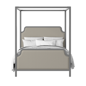 Tate Upholstered wood upholstered upholstered bed in grey with Silver fabric - Thumbnail
