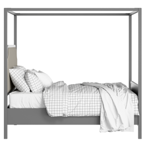 Tate Upholstered wood upholstered bed in grey with Silver fabric - Thumbnail