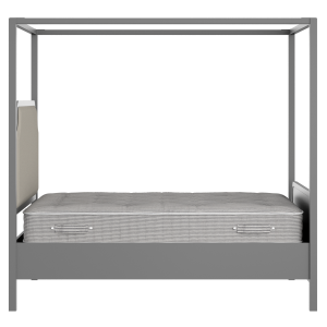 Tate Upholstered wood upholstered bed in grey with Silver fabric - Thumbnail