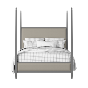 Warton Upholstered wood upholstered upholstered bed in grey with Silver fabric - Thumbnail