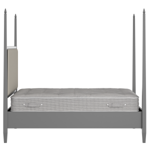 Warton Upholstered wood upholstered bed in grey with Silver fabric - Thumbnail