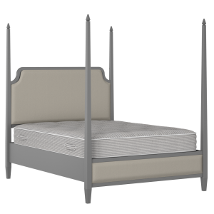 Wilde Slim Upholstered wood upholstered bed in grey with Silver fabric - Thumbnail