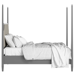 Wilde Slim Upholstered wood upholstered bed in grey with Silver fabric - Thumbnail