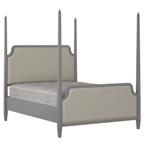 Wilde Upholstered wood upholstered bed in grey with Silver fabric - Thumbnail