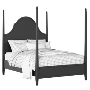 Beckett painted wood bed in black with Juno mattress - Thumbnail