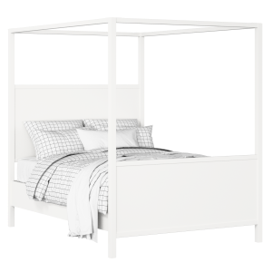 Byron cama de madera pintada en blanco con colchón - Thumbnail