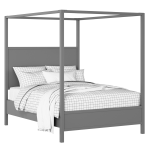 Byron Slim painted wood bed in grey with Juno mattress - Thumbnail