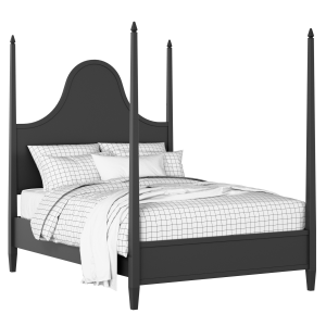 Kelly painted wood bed in black with Juno mattress - Thumbnail
