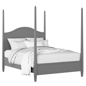 Larkin Slim painted wood bed in grey with Juno mattress - Thumbnail