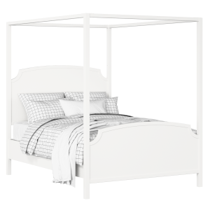 Shelley cama de madera pintada en blanco con colchón - Thumbnail