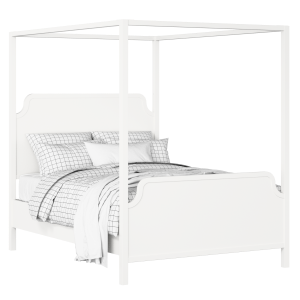 Tate cama de madera pintada en blanco con colchón - Thumbnail