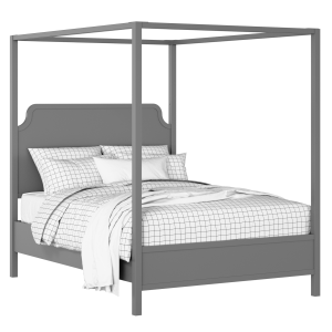 Tate Slim painted wood bed in grey with Juno mattress - Thumbnail