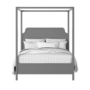 Tate Slim painted wood bed in grey with Juno mattress - Thumbnail
