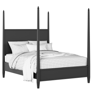 Warton painted wood bed in black with Juno mattress - Thumbnail