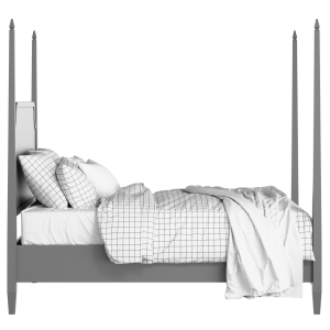 Wilde Slim painted wood bed in grey with Juno mattress - Thumbnail