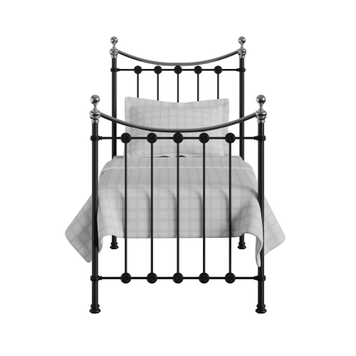 Carrick Chromo iron/metal single bed in black - Thumbnail