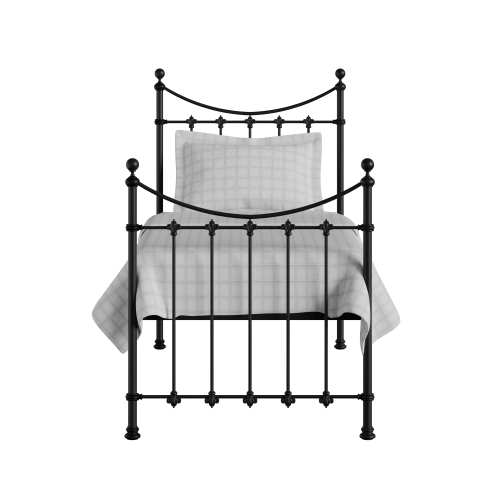 Chatsworth iron/metal single bed in black - Thumbnail