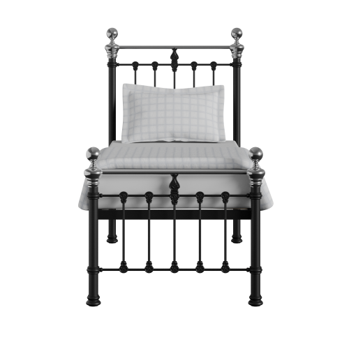 Hamilton Chromo Low Footend iron/metal single bed in black - Thumbnail