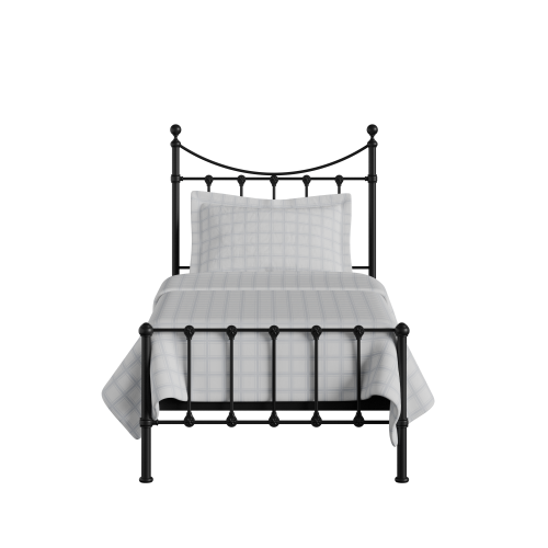 Olivia iron/metal single bed in black - Thumbnail