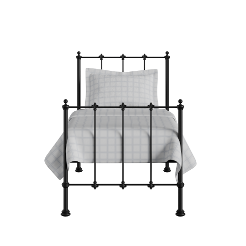 Paris iron/metal single bed in black - Thumbnail