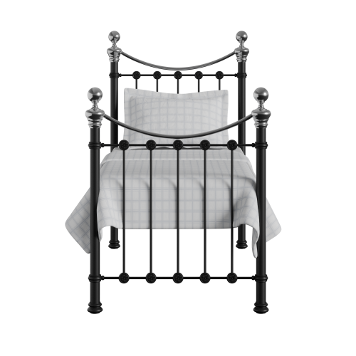 Selkirk Chromo iron/metal single bed in black - Thumbnail