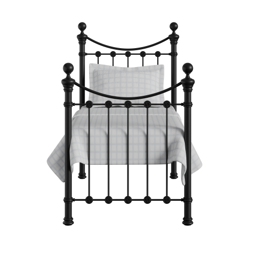 Selkirk Solo iron/metal single bed in black - Thumbnail