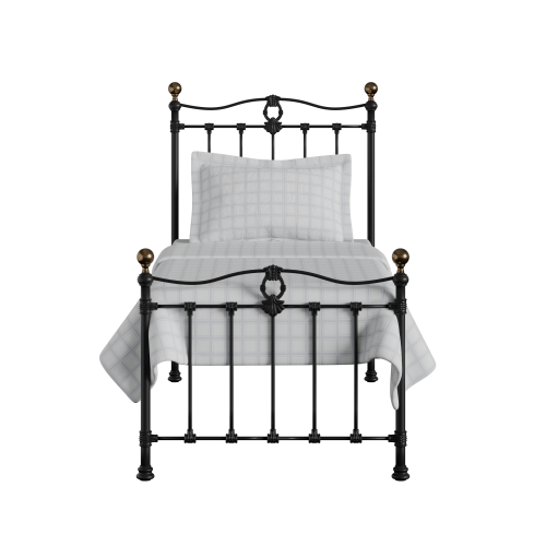 Tulsk Low Footend iron/metal single bed in black - Thumbnail