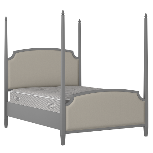 Austin Upholstered wood upholstered bed in grey with Silver fabric - Thumbnail