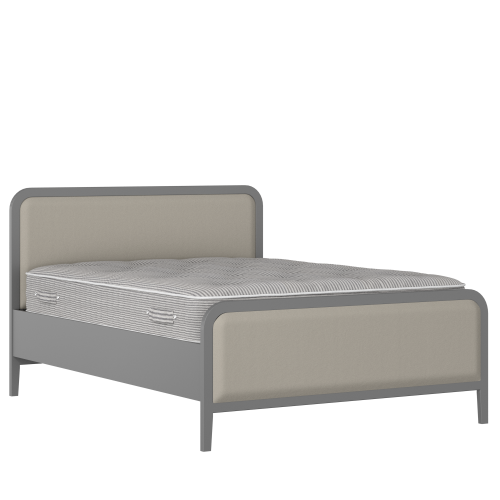 Keats Upholstered wood upholstered bed in grey with Silver fabric - Thumbnail