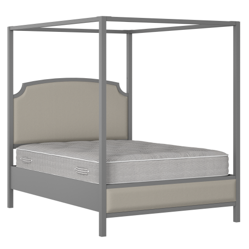 Shelley Slim Upholstered wood upholstered bed in grey with Silver fabric - Thumbnail