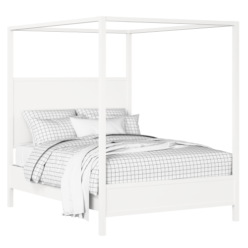Byron Slim painted wood bed in white with Juno mattress - Thumbnail