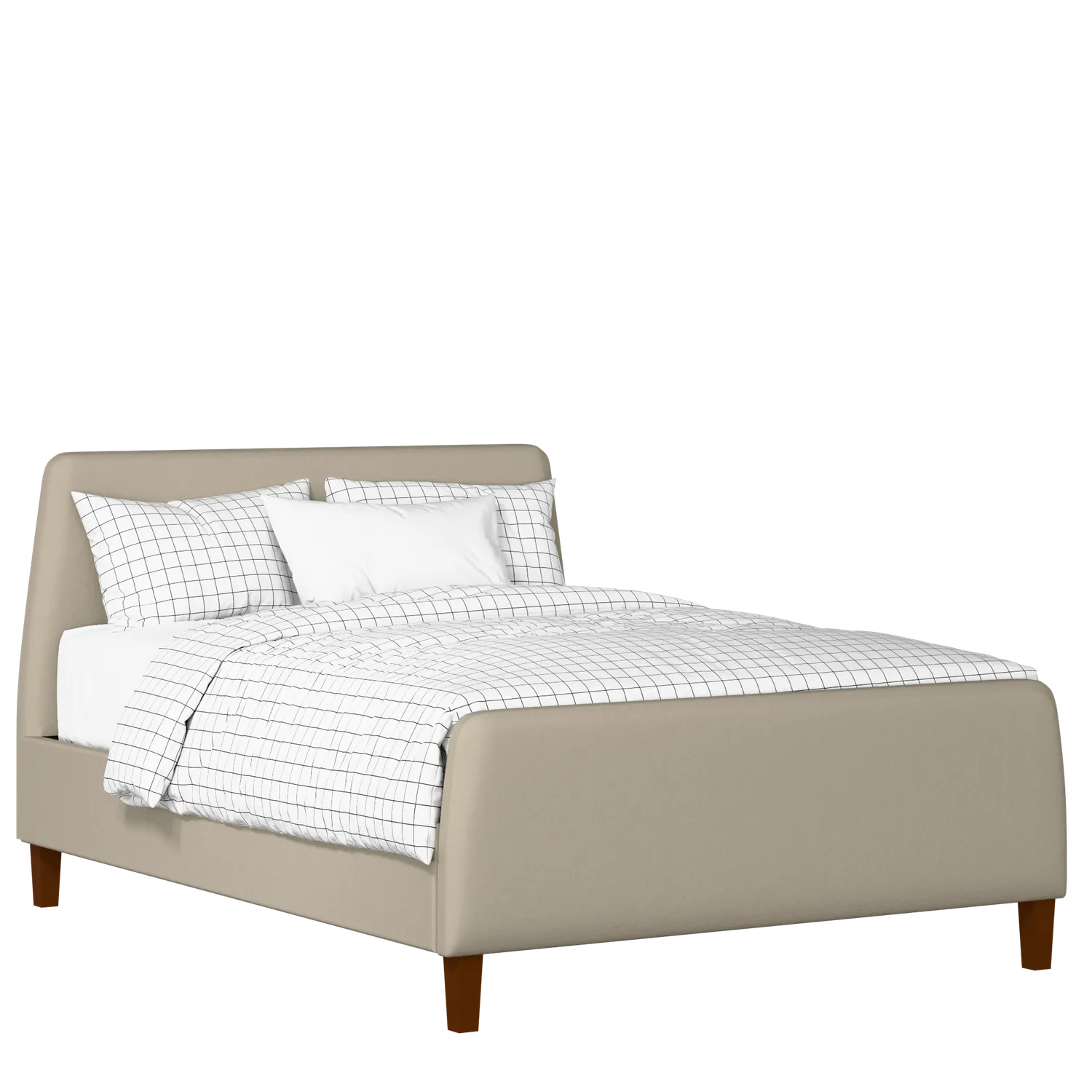 Hanwell upholstered bed in oatmeal fabric