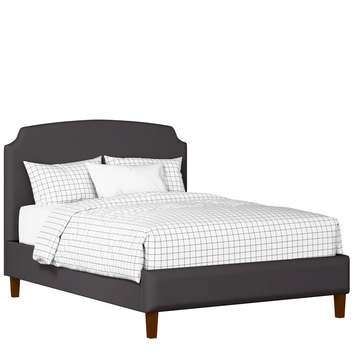 Poole Slim upholstered bed in iron fabric