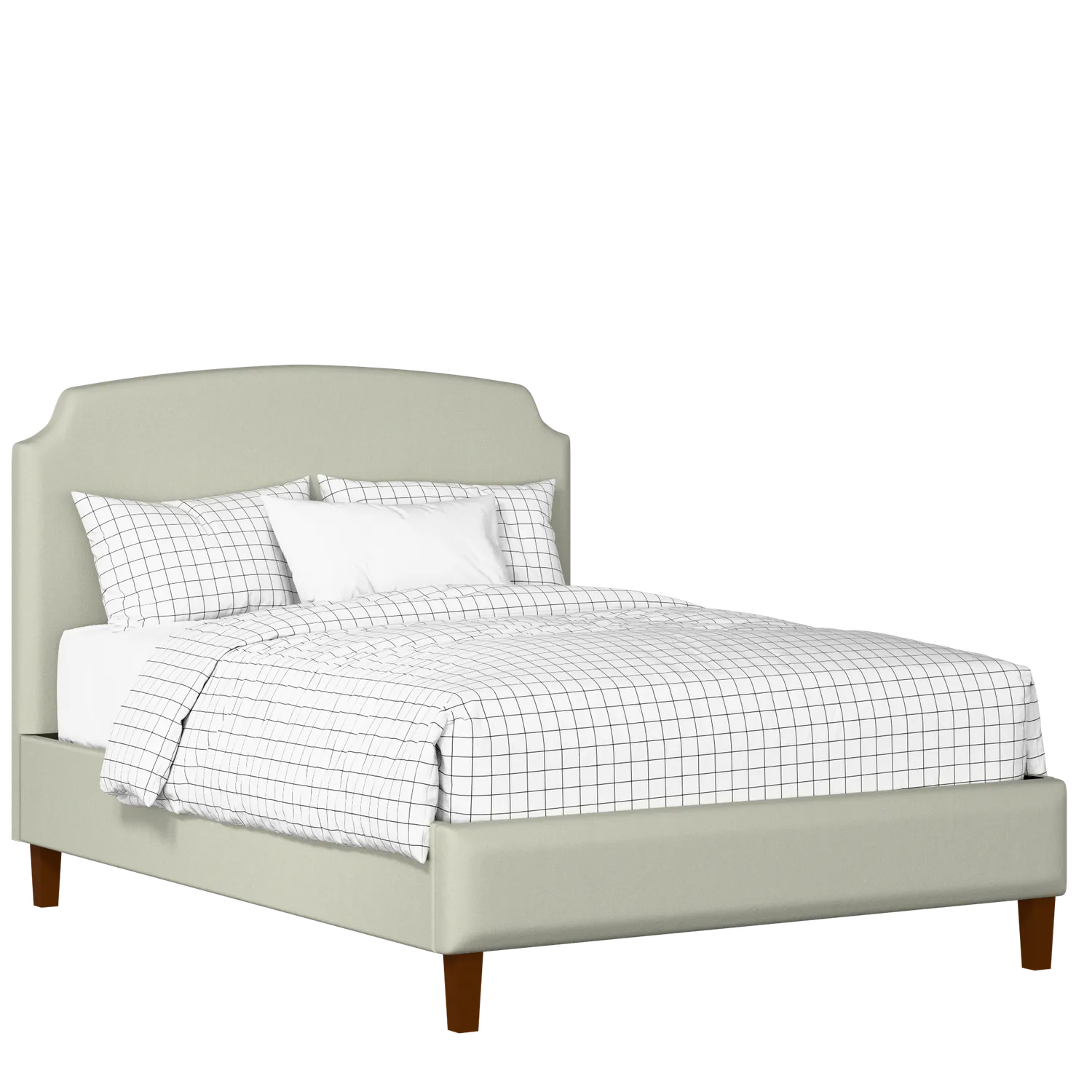 Poole Slim upholstered bed in mineral fabric