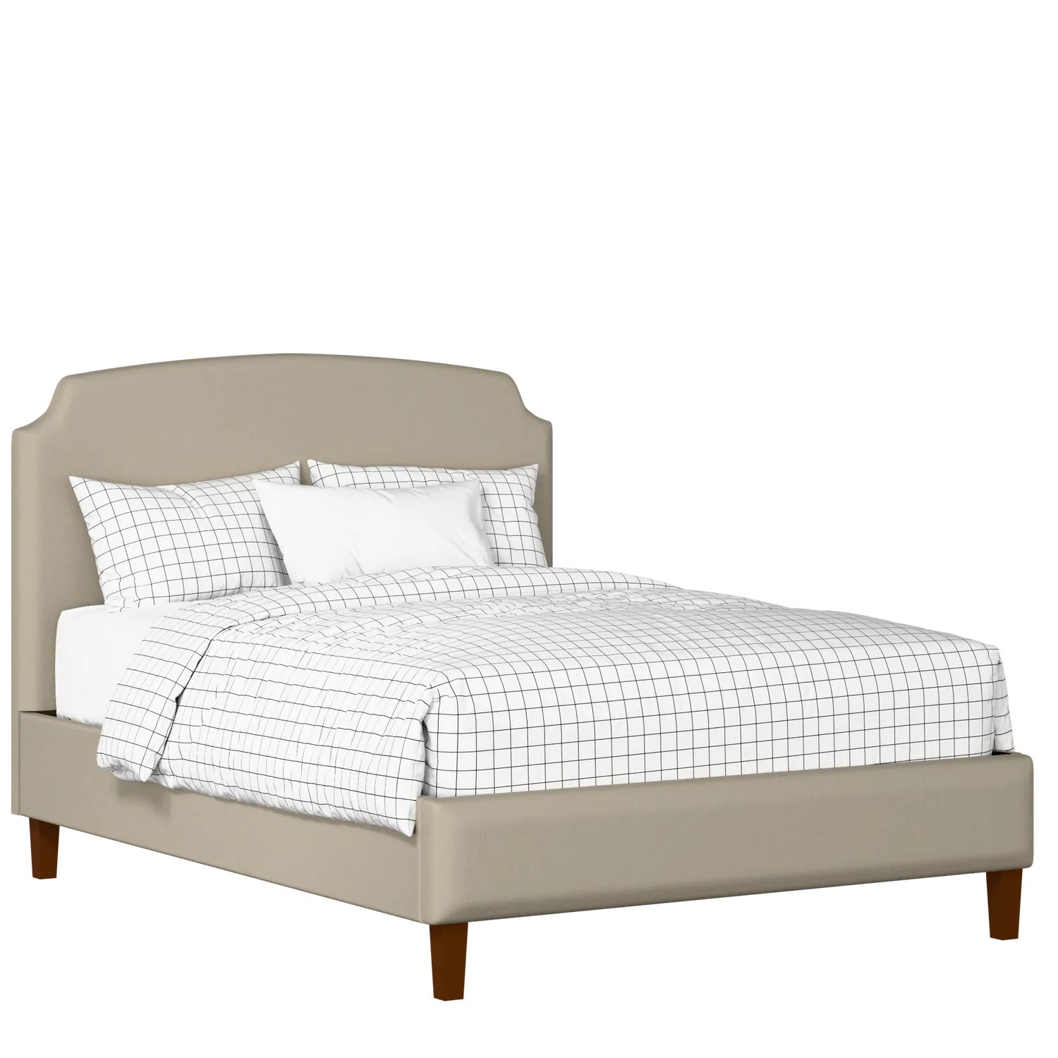 Poole Slim upholstered bed in oatmeal fabric