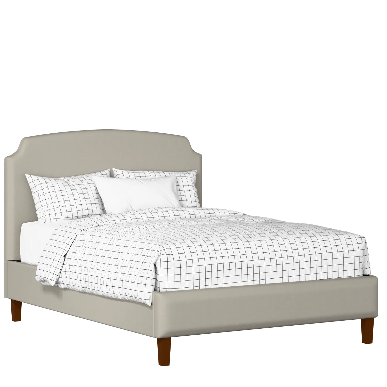 Poole Slim upholstered bed in Silver fabric with Juno mattress