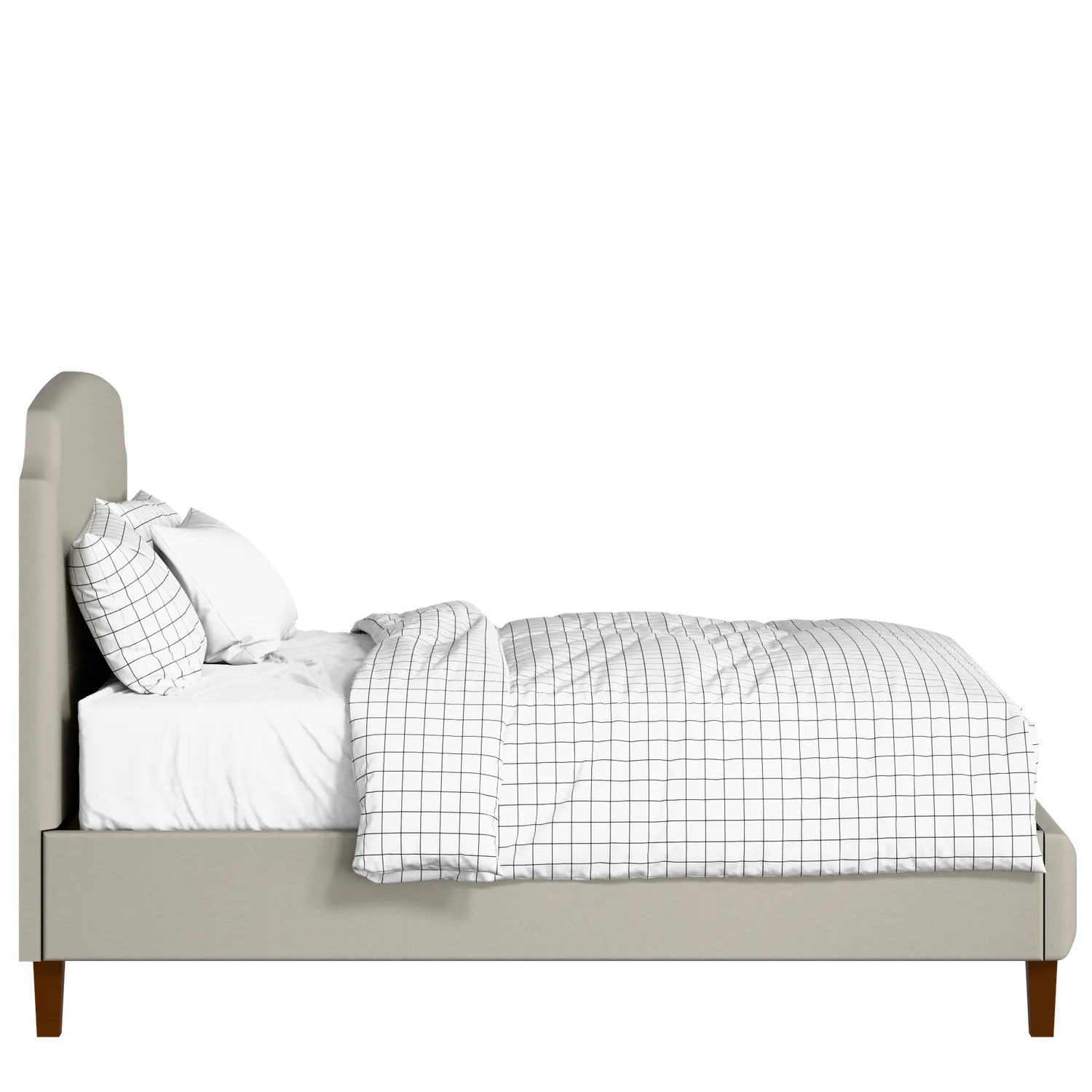 Poole Slim upholstered bed in Silver fabric with Juno mattress