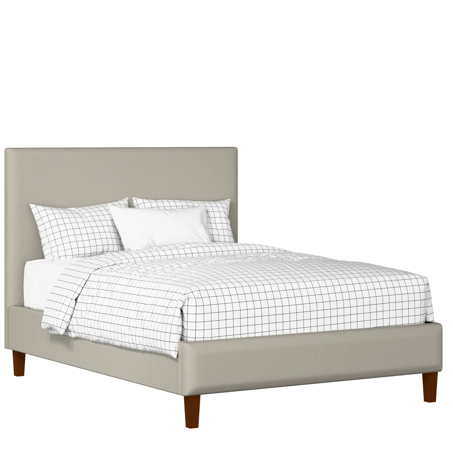 Porto Slim upholstered bed in Silver fabric with Juno mattress