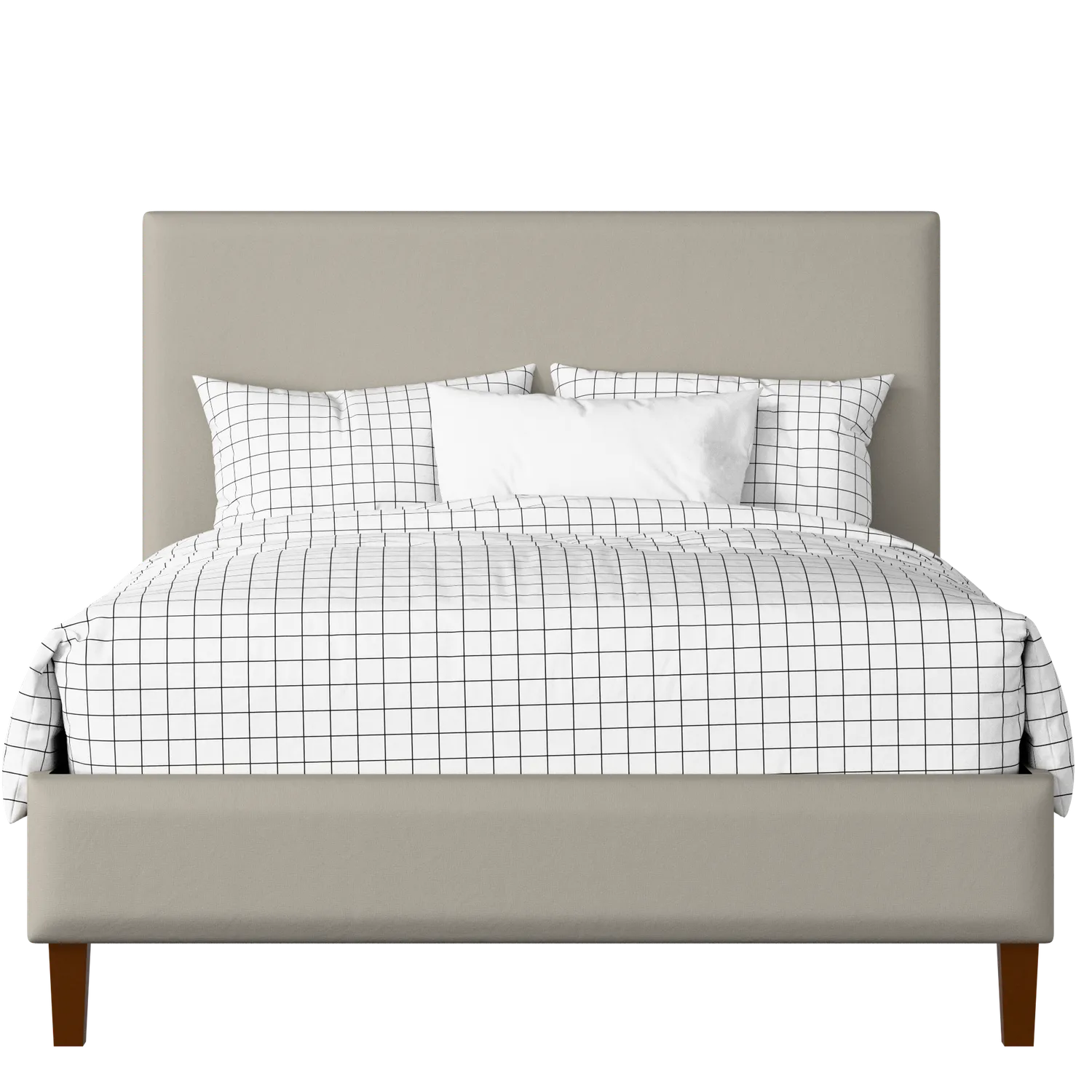 Porto Slim upholstered bed in Silver fabric