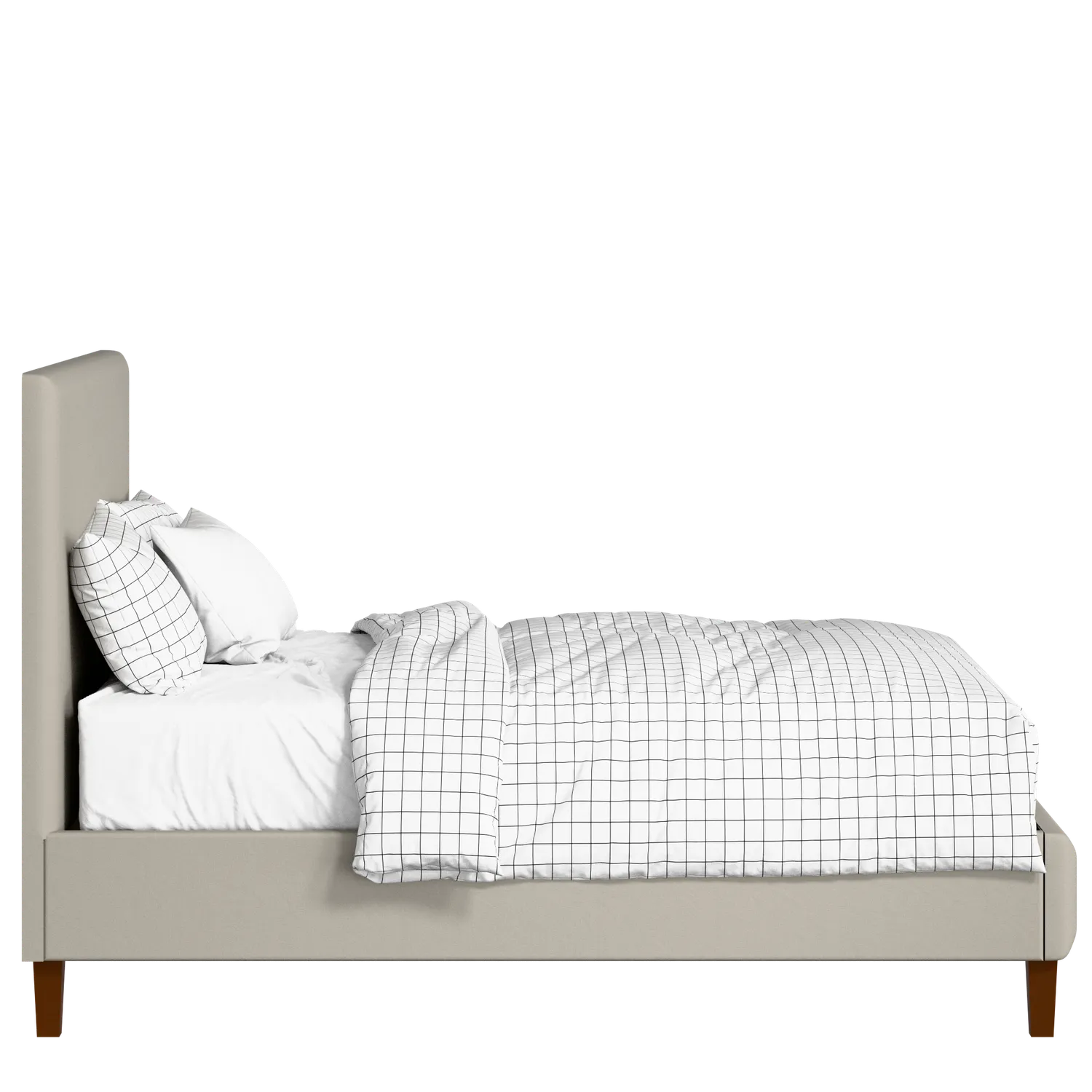 Porto Slim upholstered bed in Silver fabric with Juno mattress