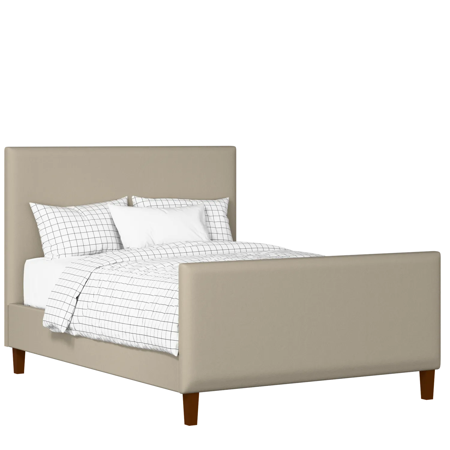 Porto upholstered bed in oatmeal fabric