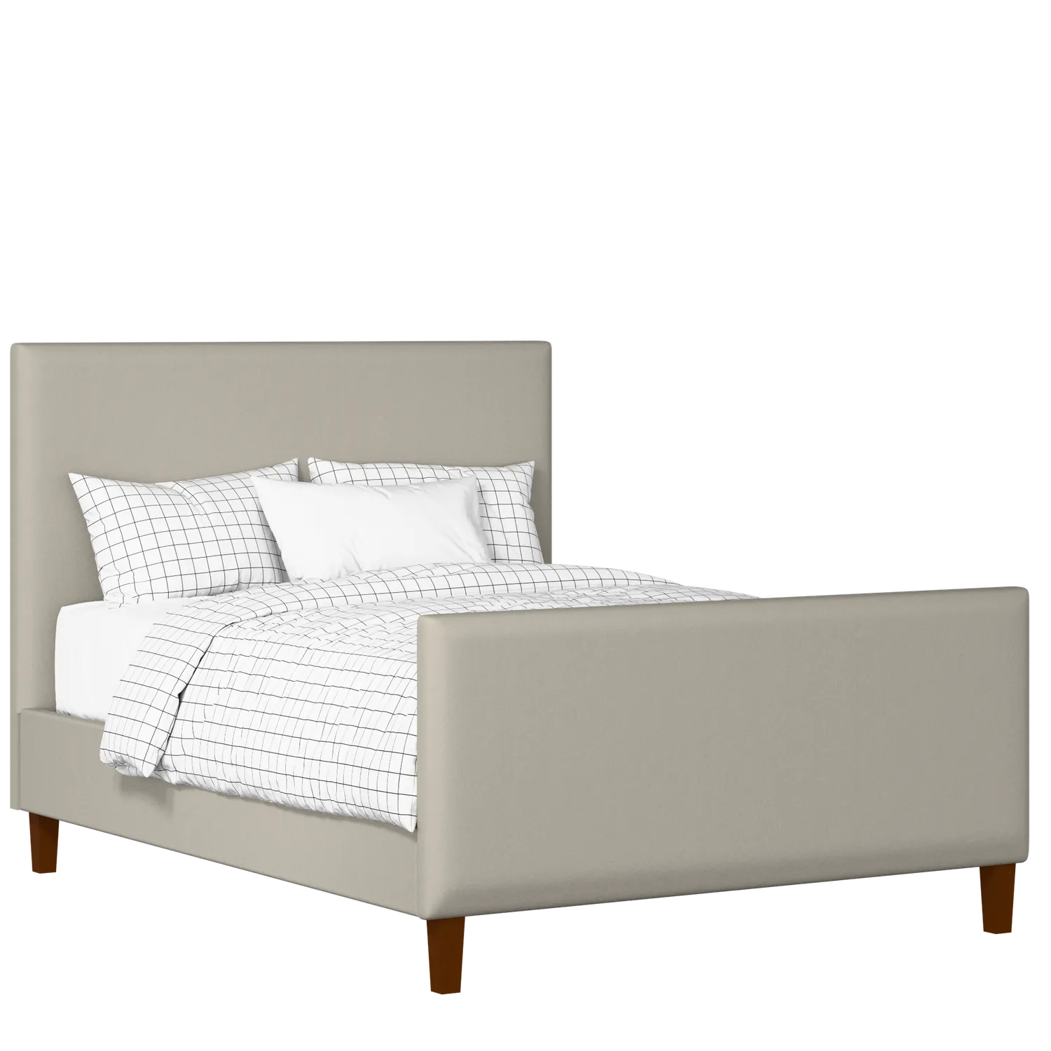 Porto upholstered bed in Silver fabric with Juno mattress