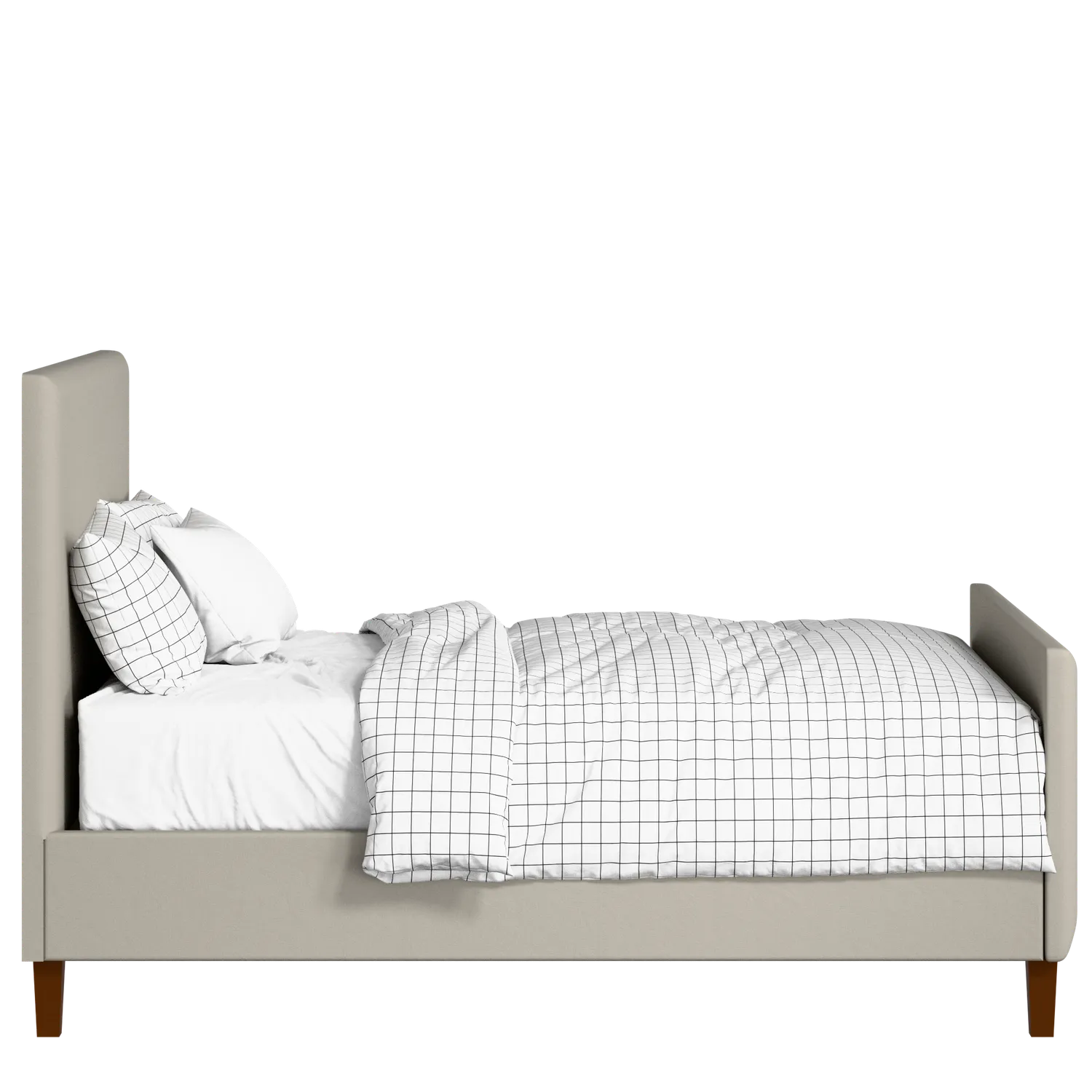 Porto upholstered bed in Silver fabric with Juno mattress