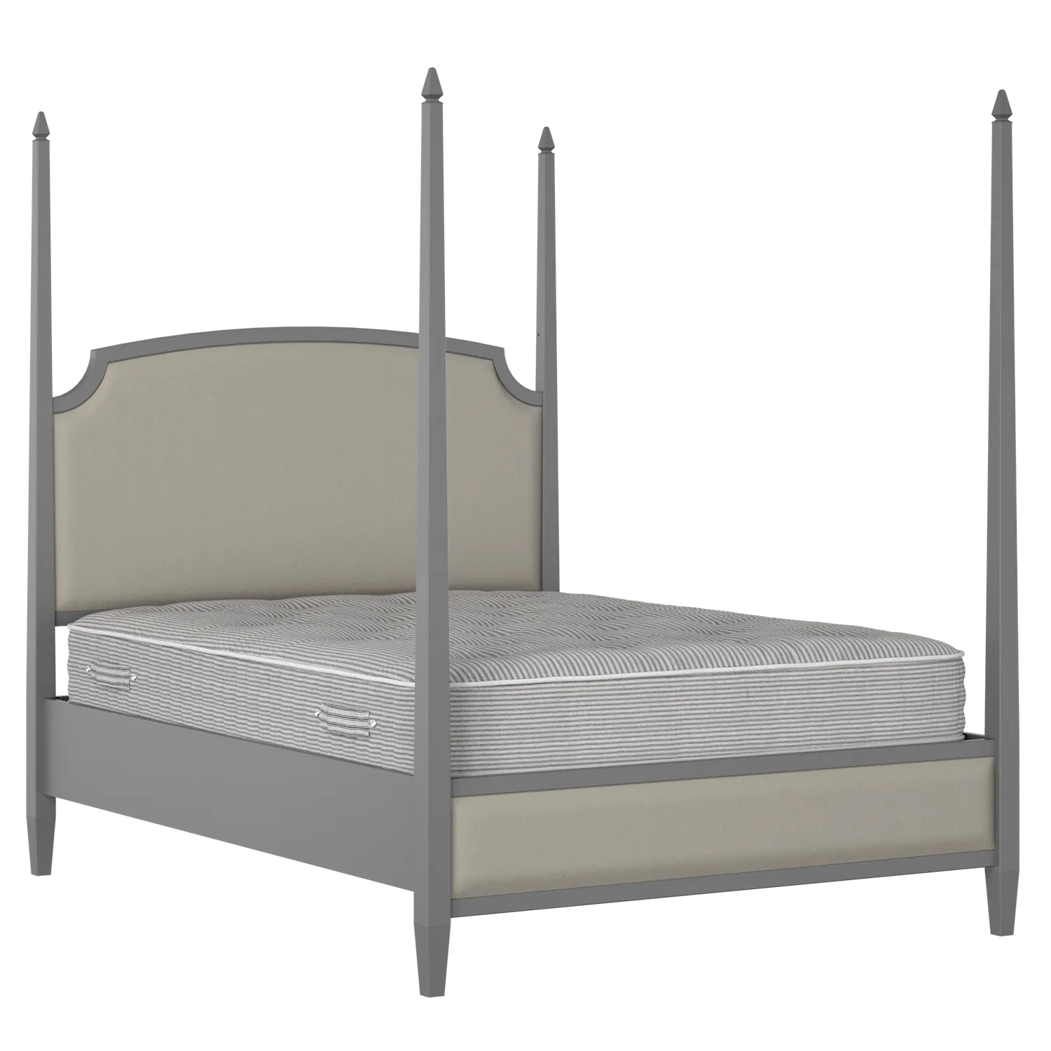 Austin Slim Upholstered wood upholstered bed in grey with Silver fabric