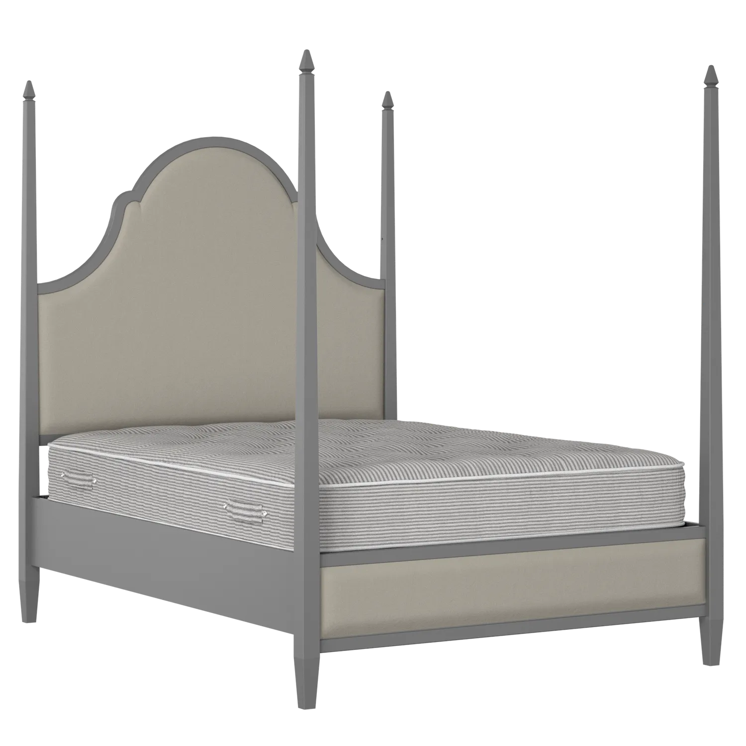 Beckett Upholstered wood upholstered bed in grey with Silver fabric