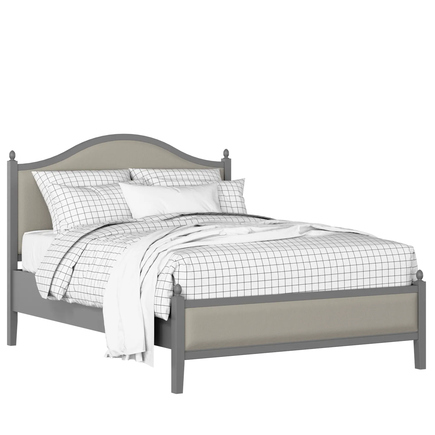 Brady Slim Upholstered wood upholstered bed in grey with Silver fabric