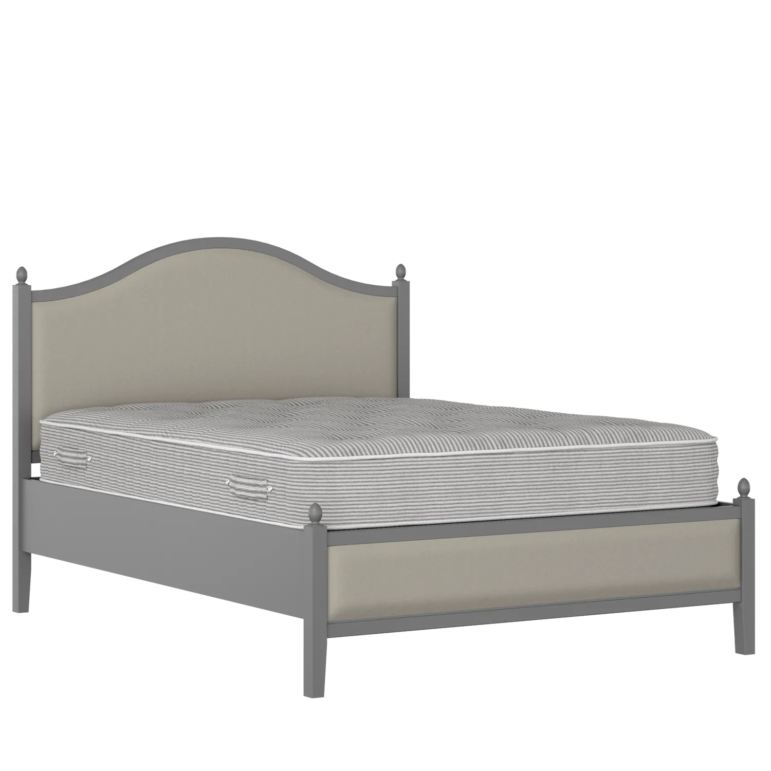 Brady Slim Upholstered wood upholstered bed in grey with Silver fabric