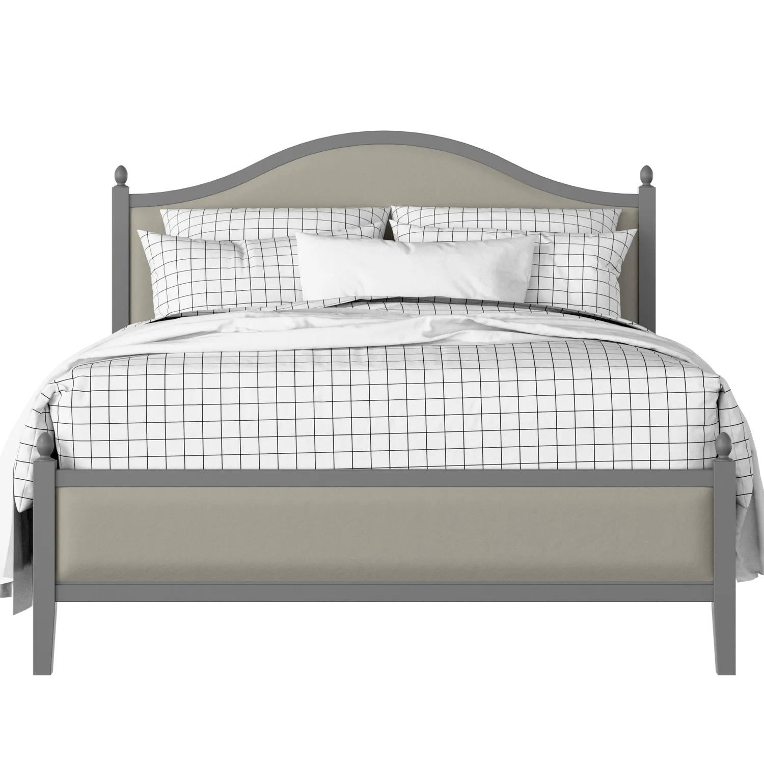 Brady Slim Upholstered wood upholstered upholstered bed in grey with Silver fabric